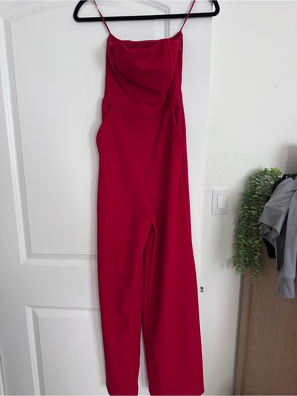 Red Strapless Jumpsuit - Express